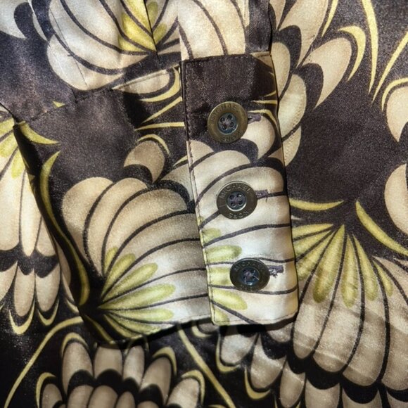 MICHAEL KORS Shift Dress Long Sleeves Button Front Collared Sz L - Picture 5 of 5